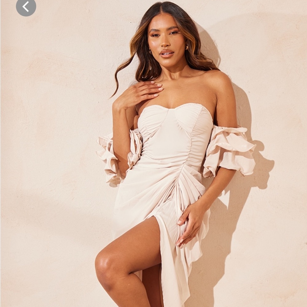 Beautiful even dress nude color worn once. Size 12.